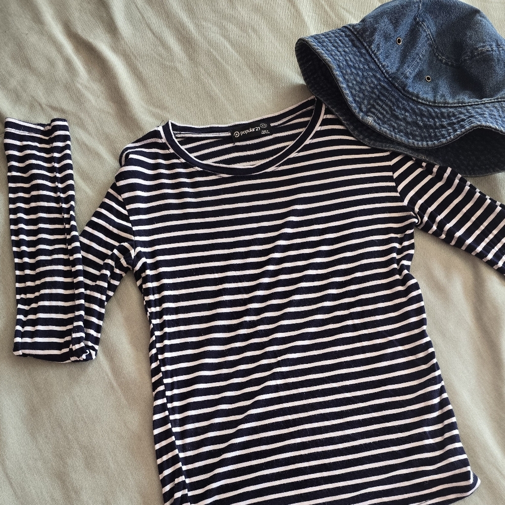 Striped Black and White Women's Top